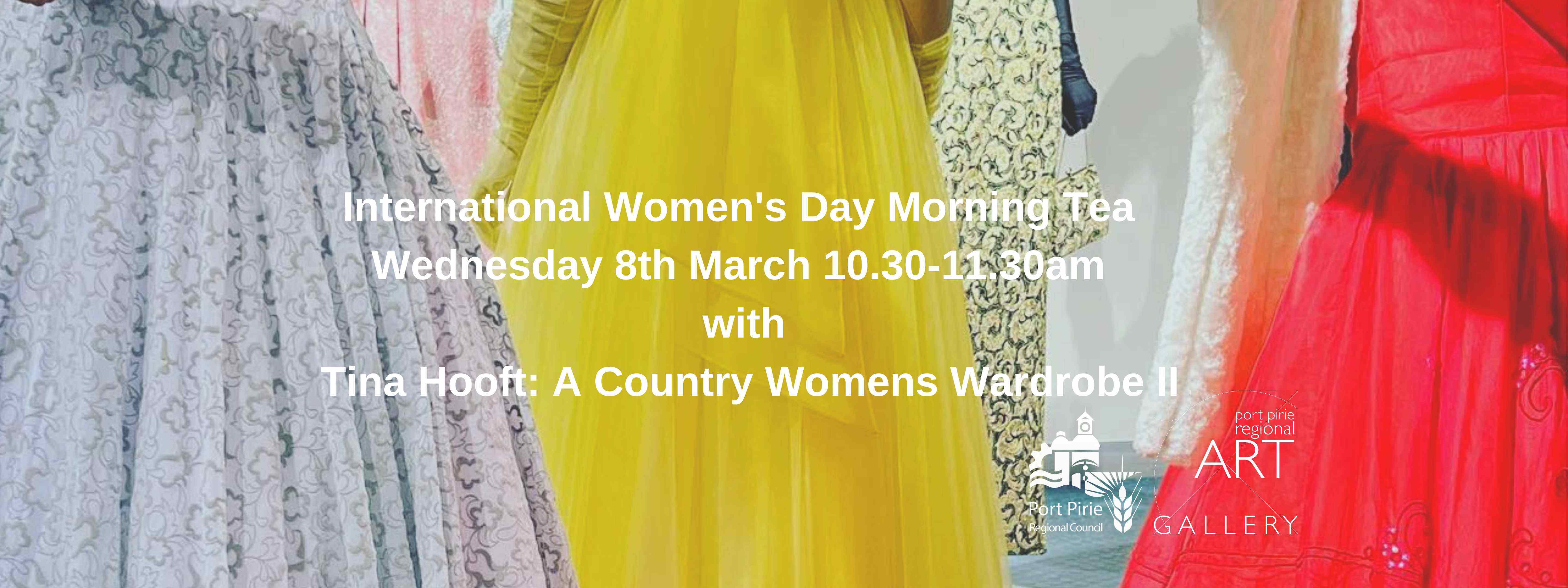 international women's day banner with event details