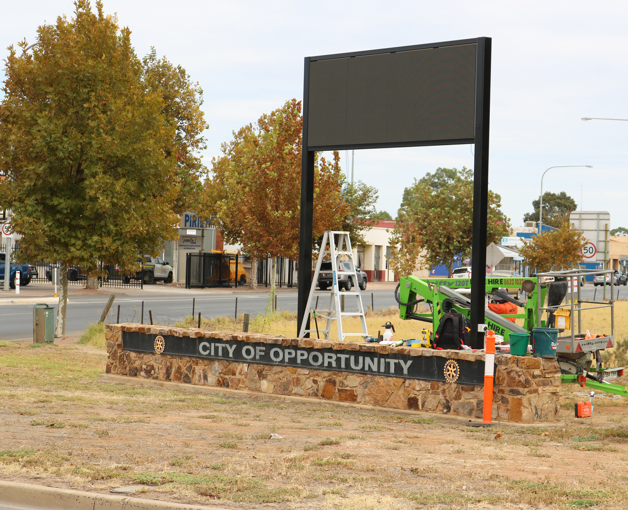 led welcome sign port pirie