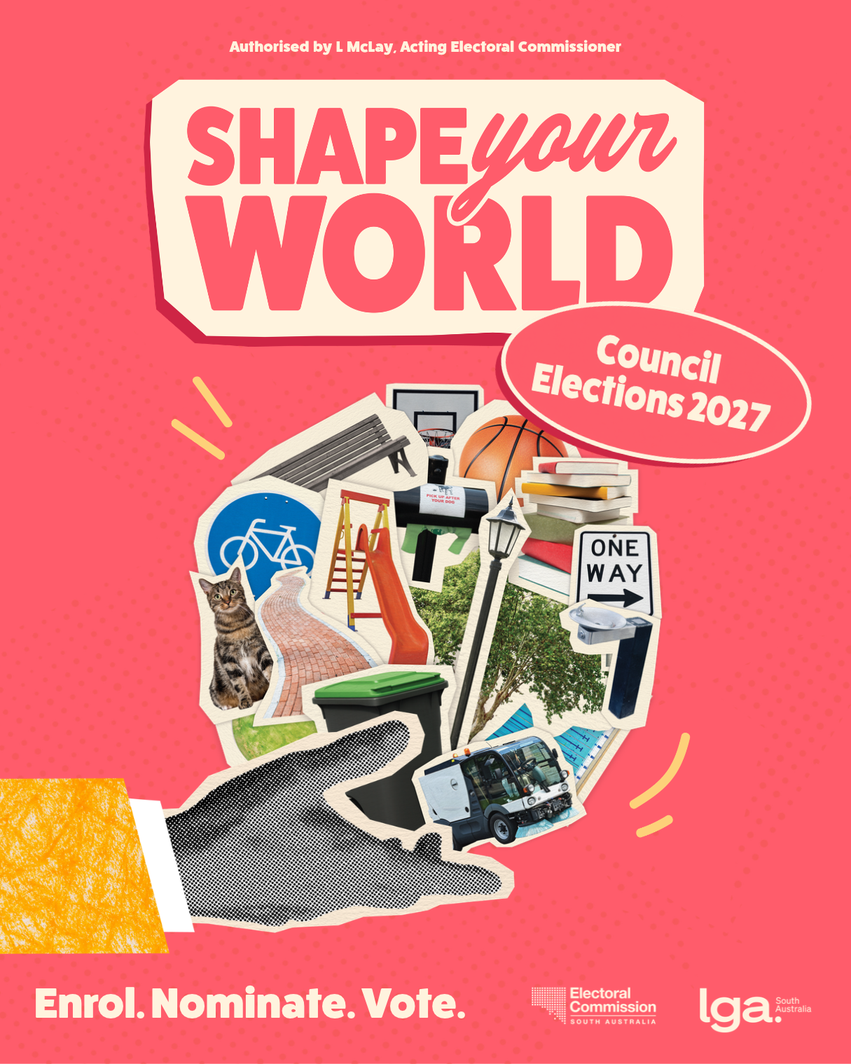 red background shape your world