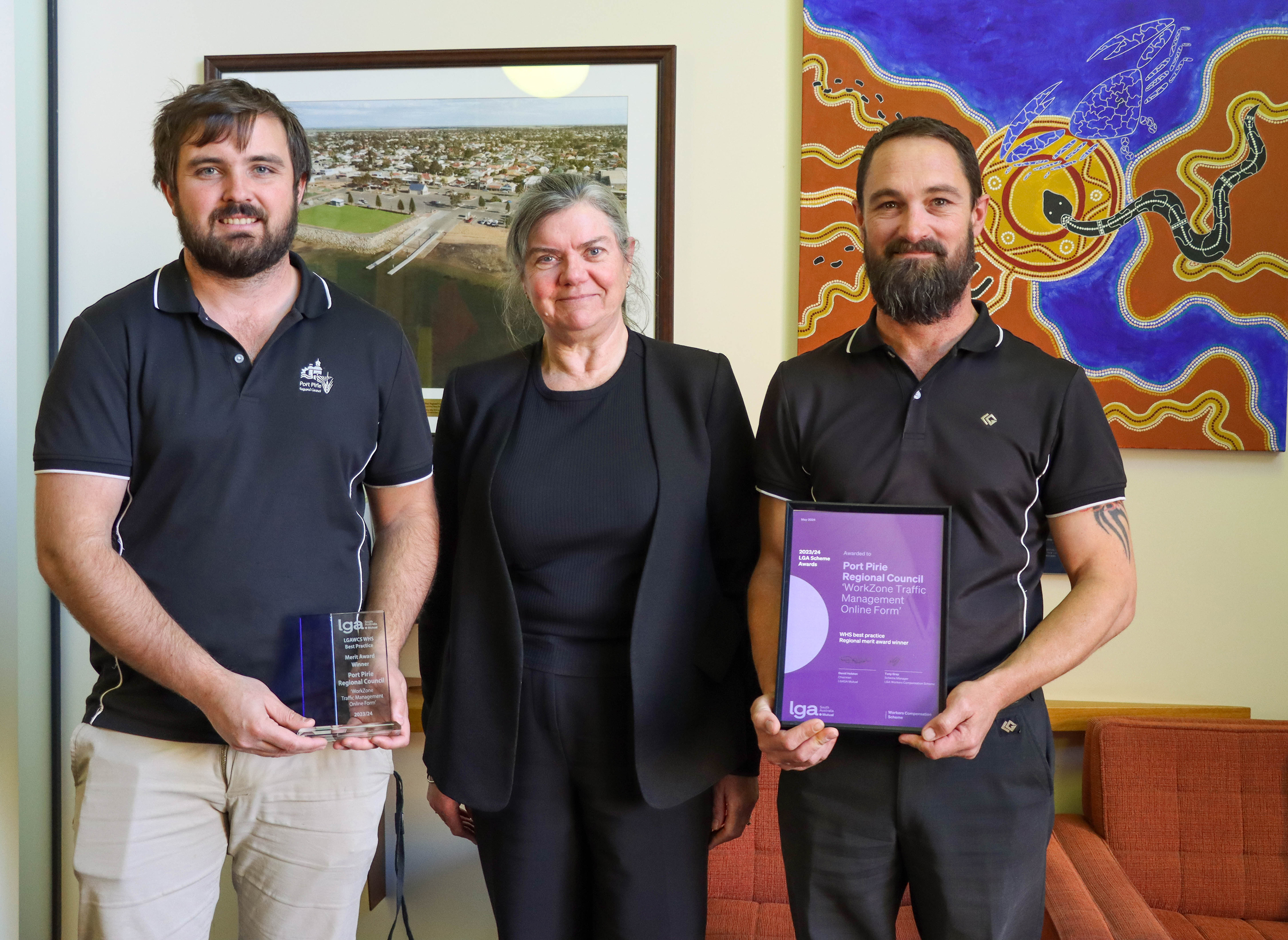 Council staff representing departments involved in the Workzone Traffic Management online form which received a Work Health & Safety Merit Award