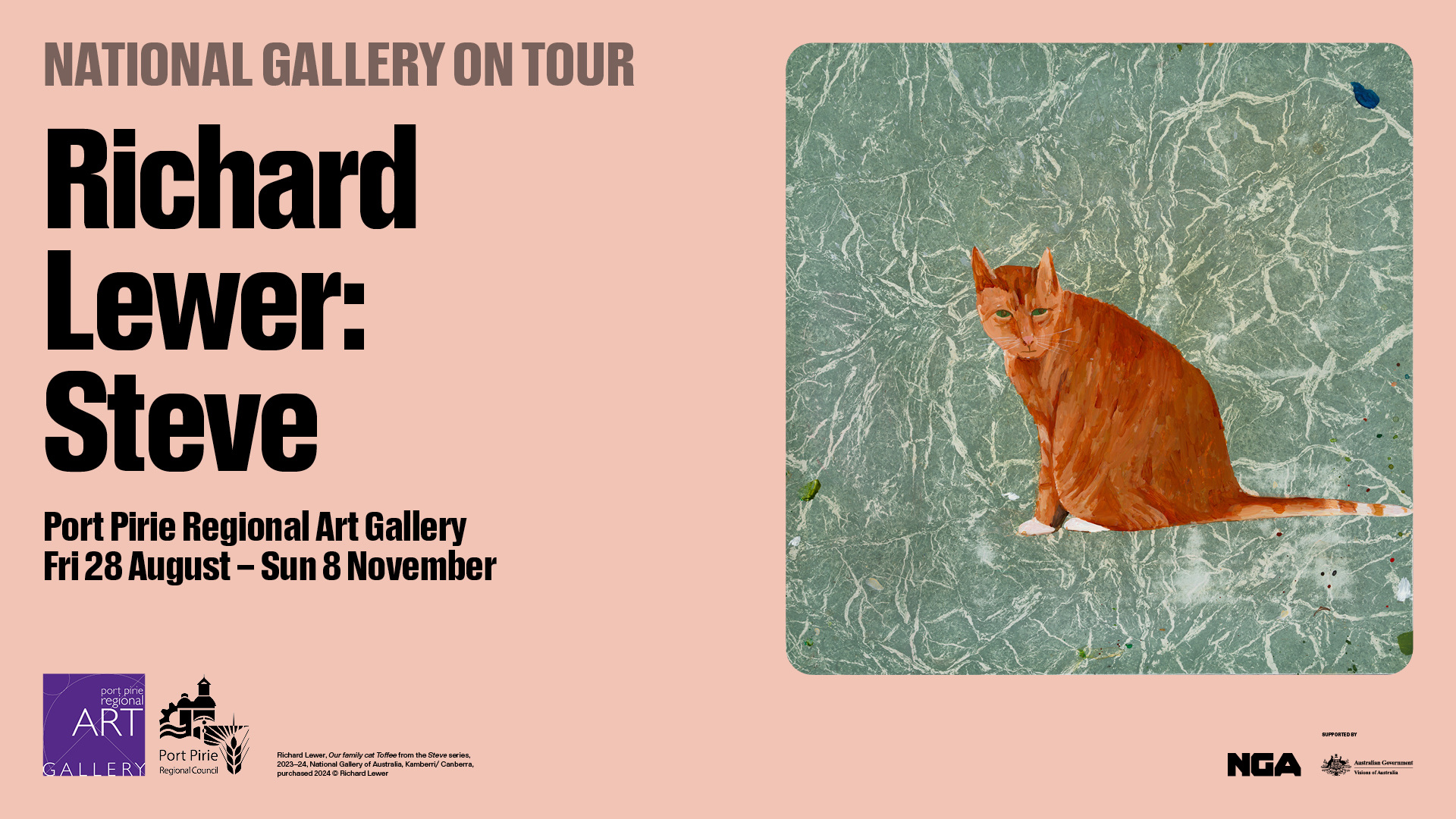 pink banner with image of cat