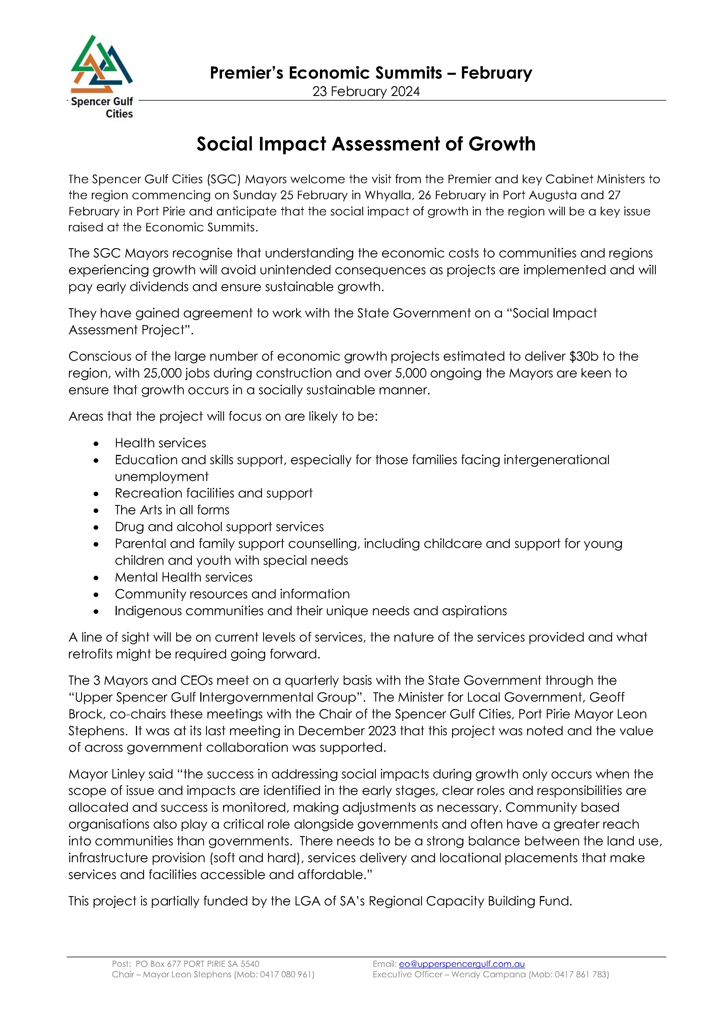 page 1 of media release