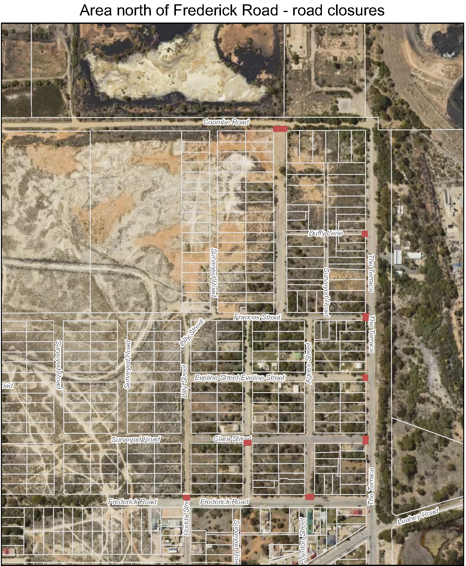 map of road closure locations