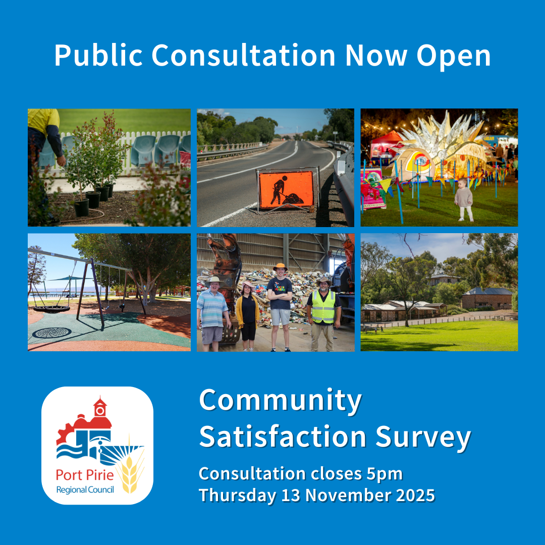 blue background with various images of council services