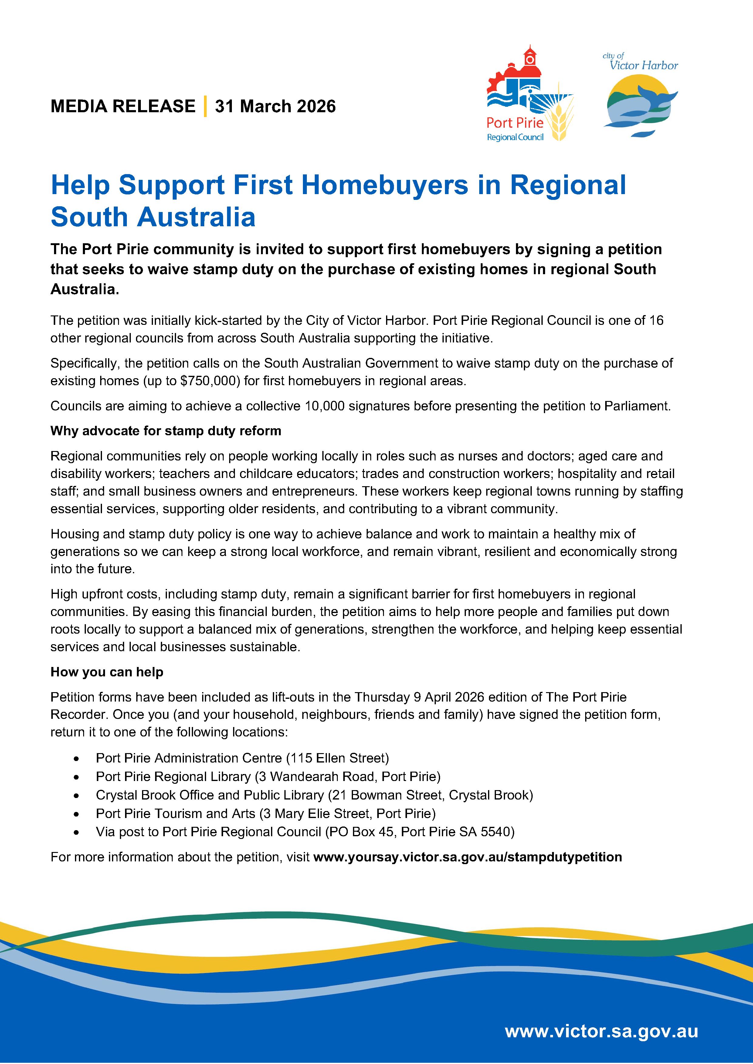 city of victor harbor media release