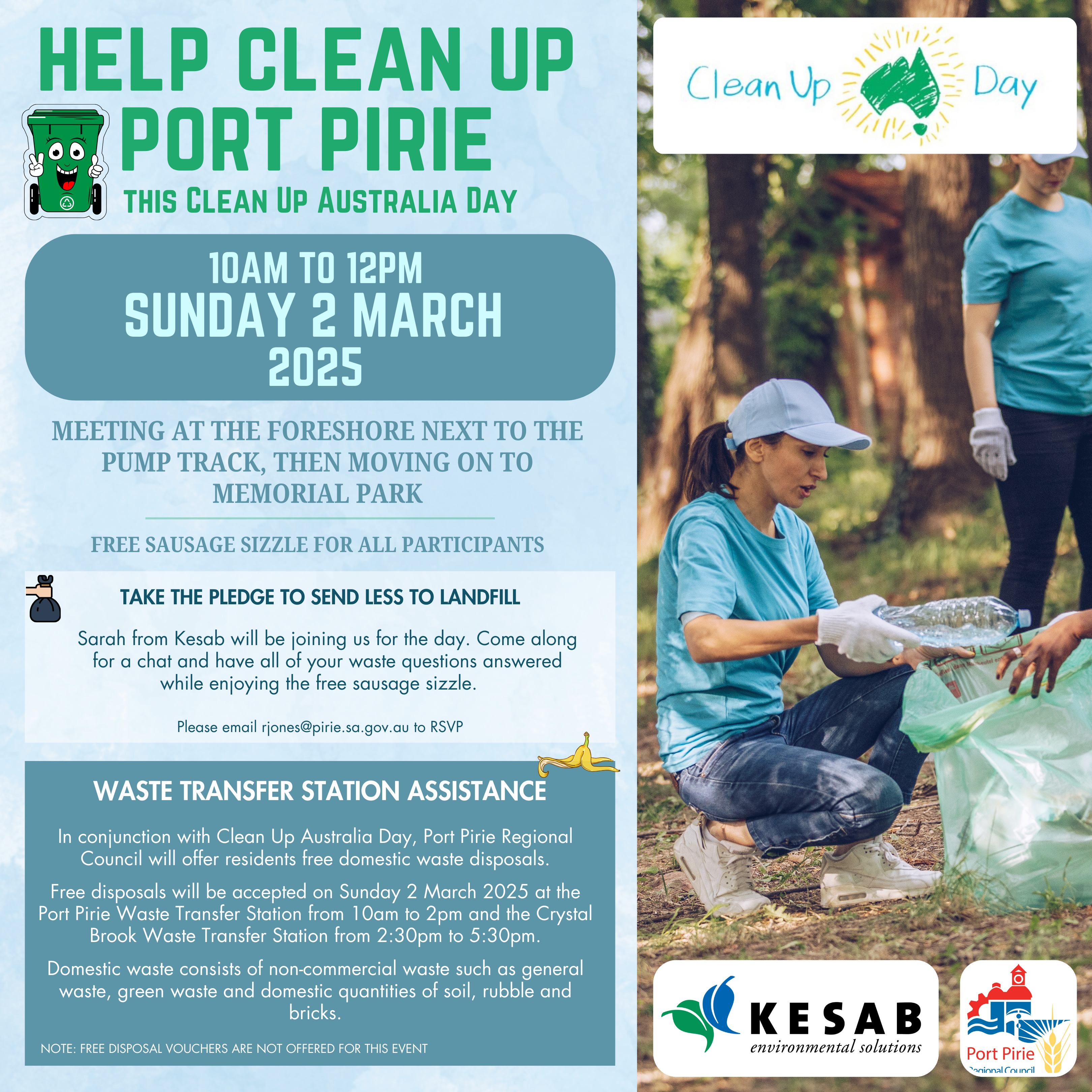 flyer with people collecting rubbish