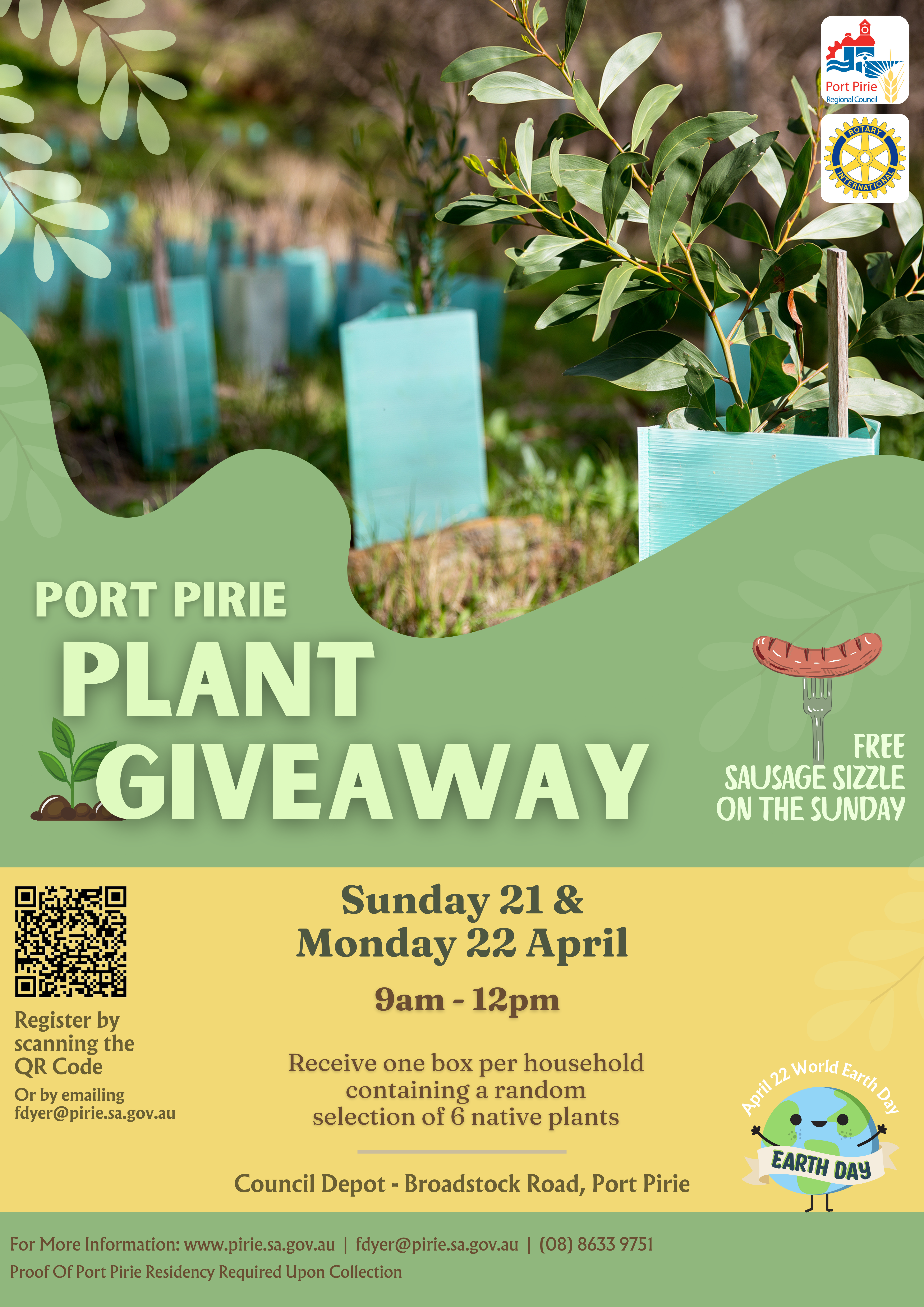 flyer for plant giveaway with photo of native plant seedlings