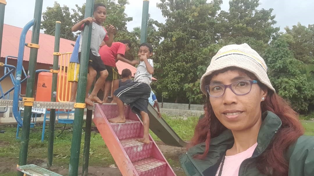 Children in Timor Leste enjoying a playground donated by City of Playford through the Rotary Overseas Relocated Playground Project