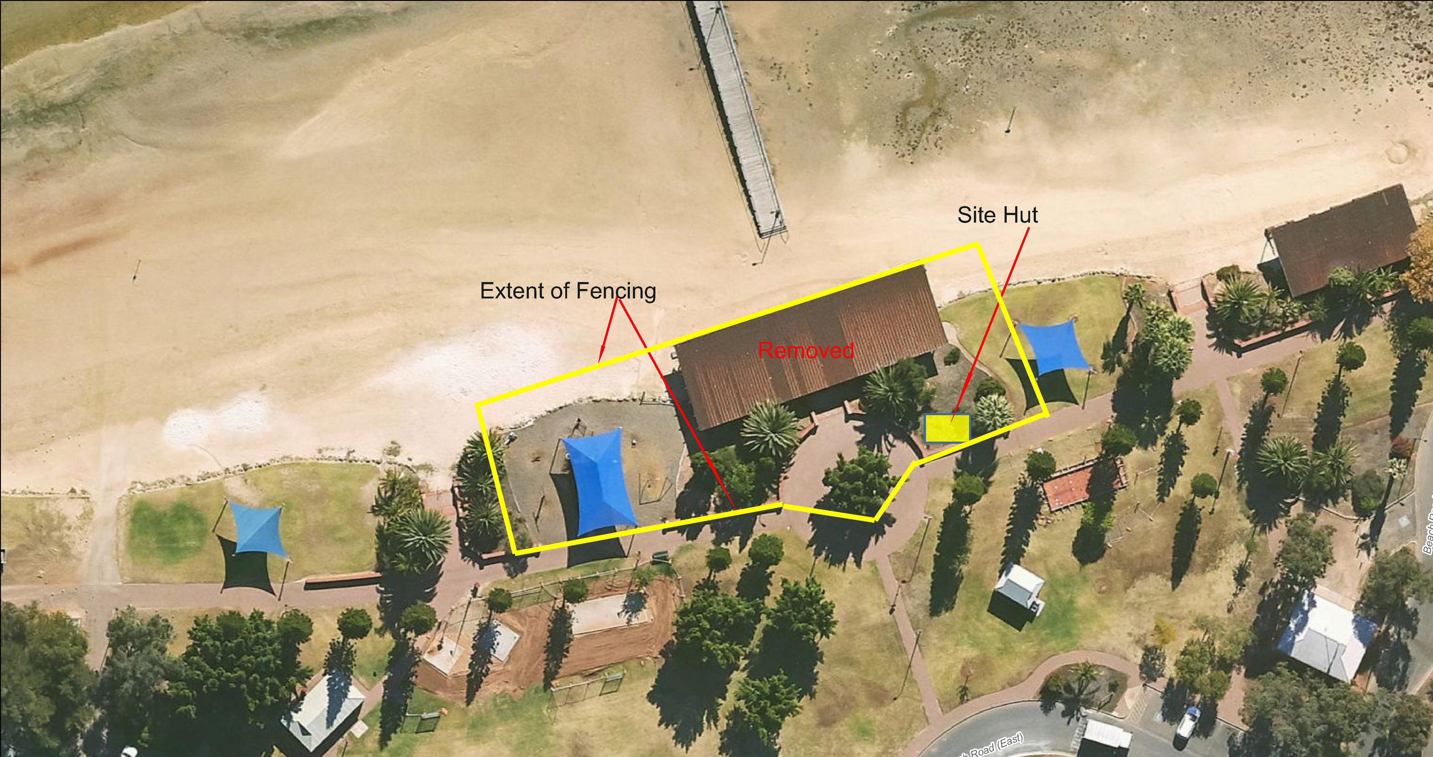 map showing fenced area
